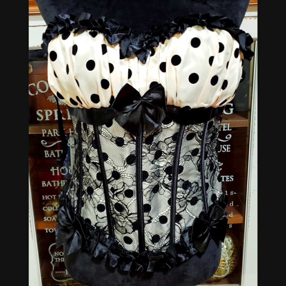 Black and White Polka Dot Corset